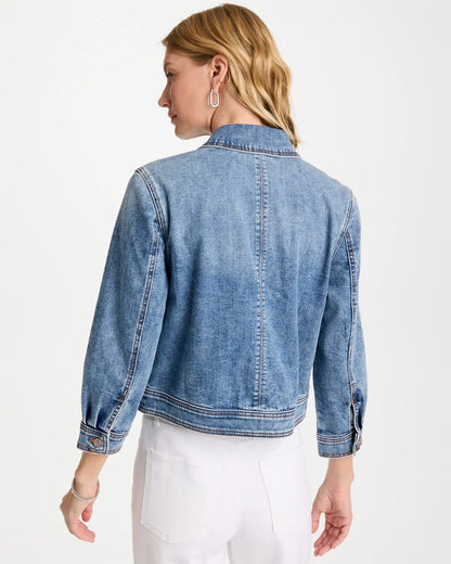 Chico's Denim Cropped Trucker Jacket