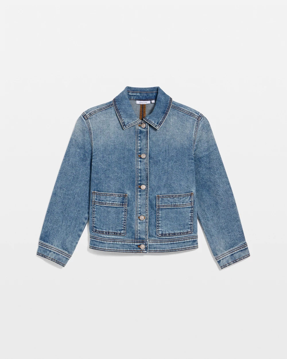 Chico's Denim Cropped Trucker Jacket