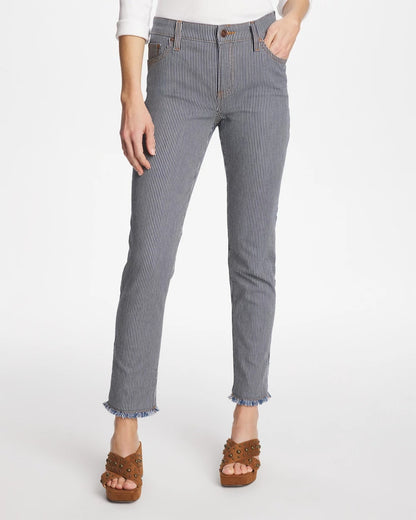 Chico's Pinnacle Stripe Girlfriend Ankle Jeans