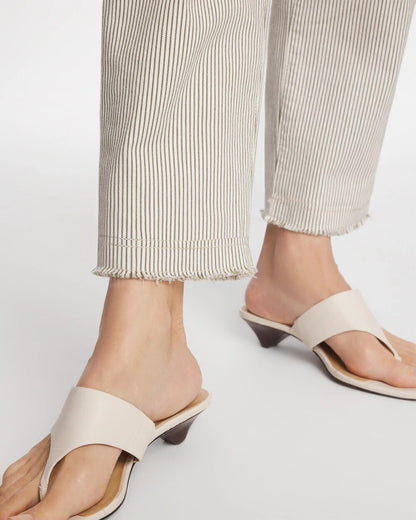 Chico's Stripe Girlfriend Straight Ankle Jeans