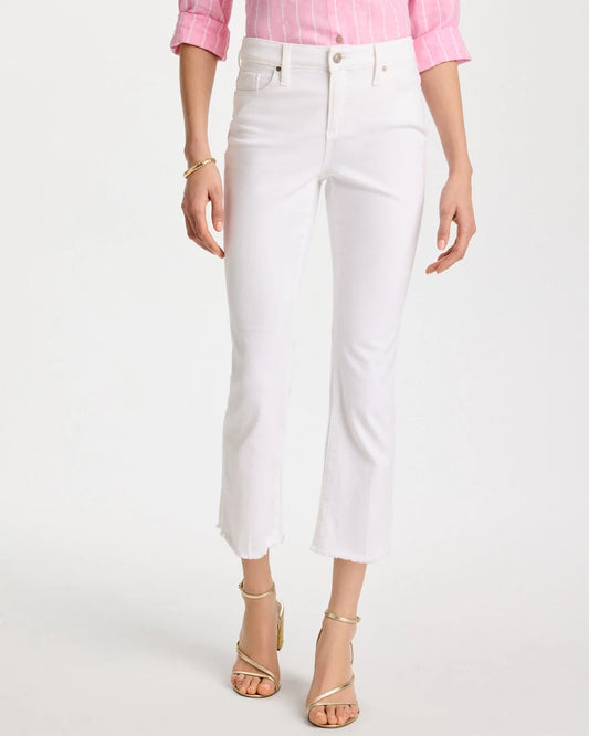 Chico's Petite No Stain Girlfriend Fray Hem Kick Flares