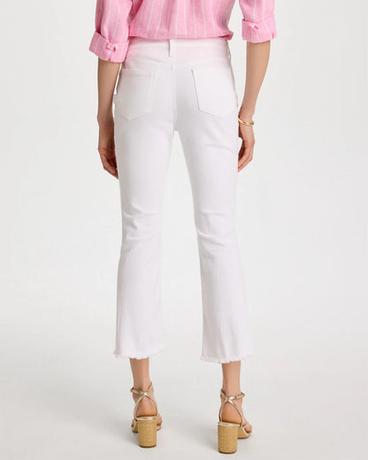 Chico's Petite No Stain Girlfriend Fray Hem Kick Flares