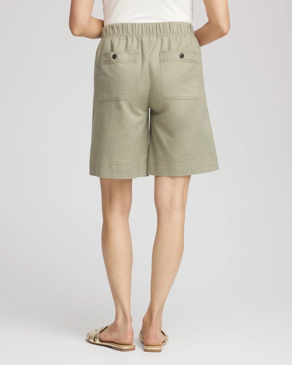 Chico's Cotton-Linen Pull-On Utility Shorts