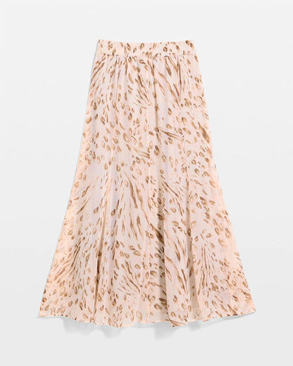 Chico's Cheetah Pull-On Godet Skirt