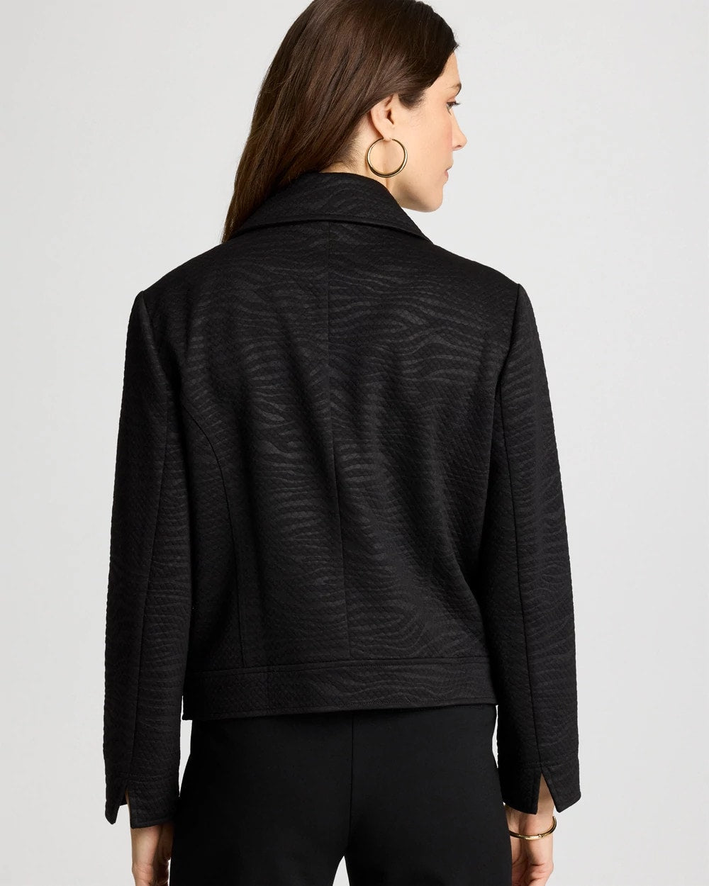 Chico's Embossed Knit Moto Jacket