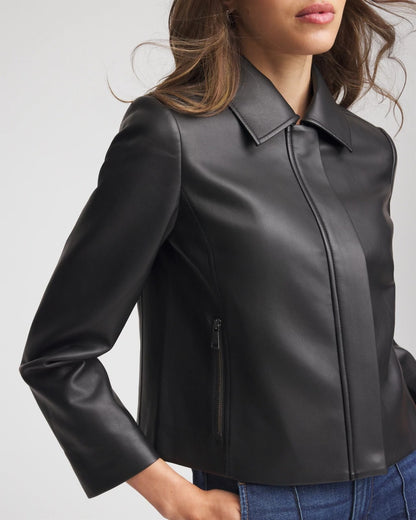 Chico's Faux Leather Zip-Front Jacket