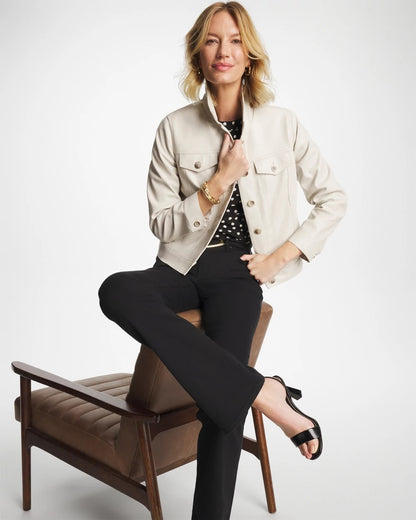 Chico's Faux Leather Trucker Jacket