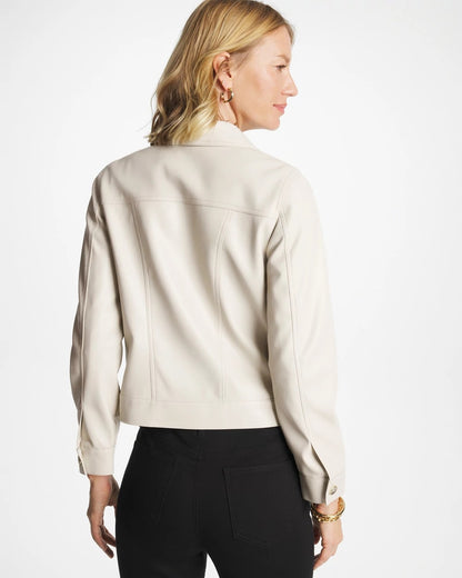 Chico's Faux Leather Trucker Jacket