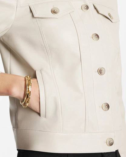 Chico's Faux Leather Trucker Jacket