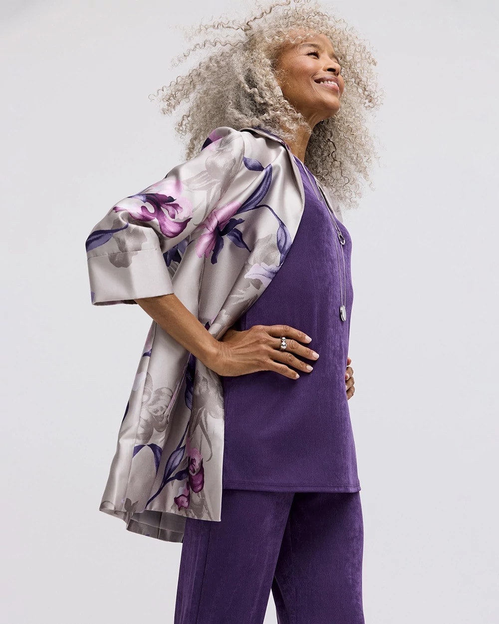 Chico's Travelers™ Collection Iris Collared Long Jacket