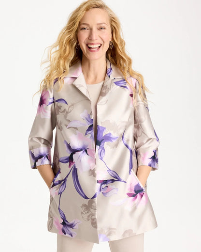 Chico's Travelers™ Collection Iris Collared Long Jacket