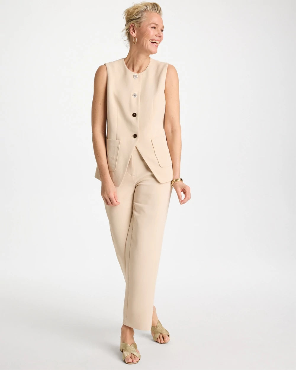 Chico's Split Hem Crepe Vest