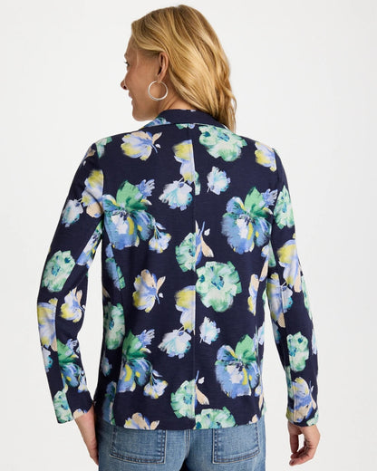 Chico's Printed Slub Knit Blazer