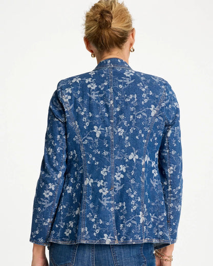 Chico's Jacquard Denim Blazer