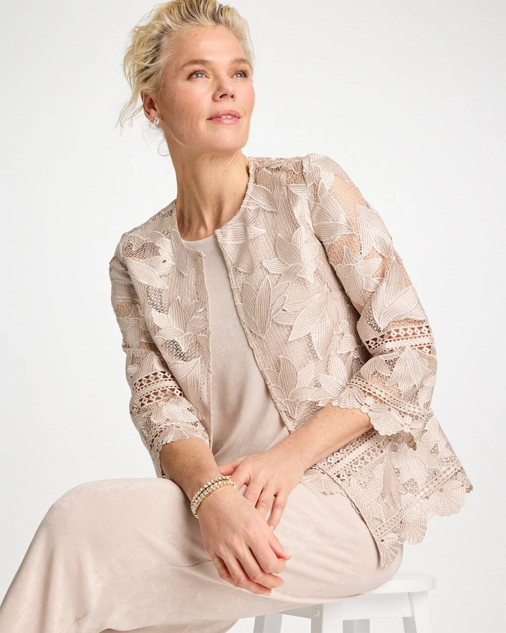 Chico's Travelers™ Collection Scallop Lace Jacket