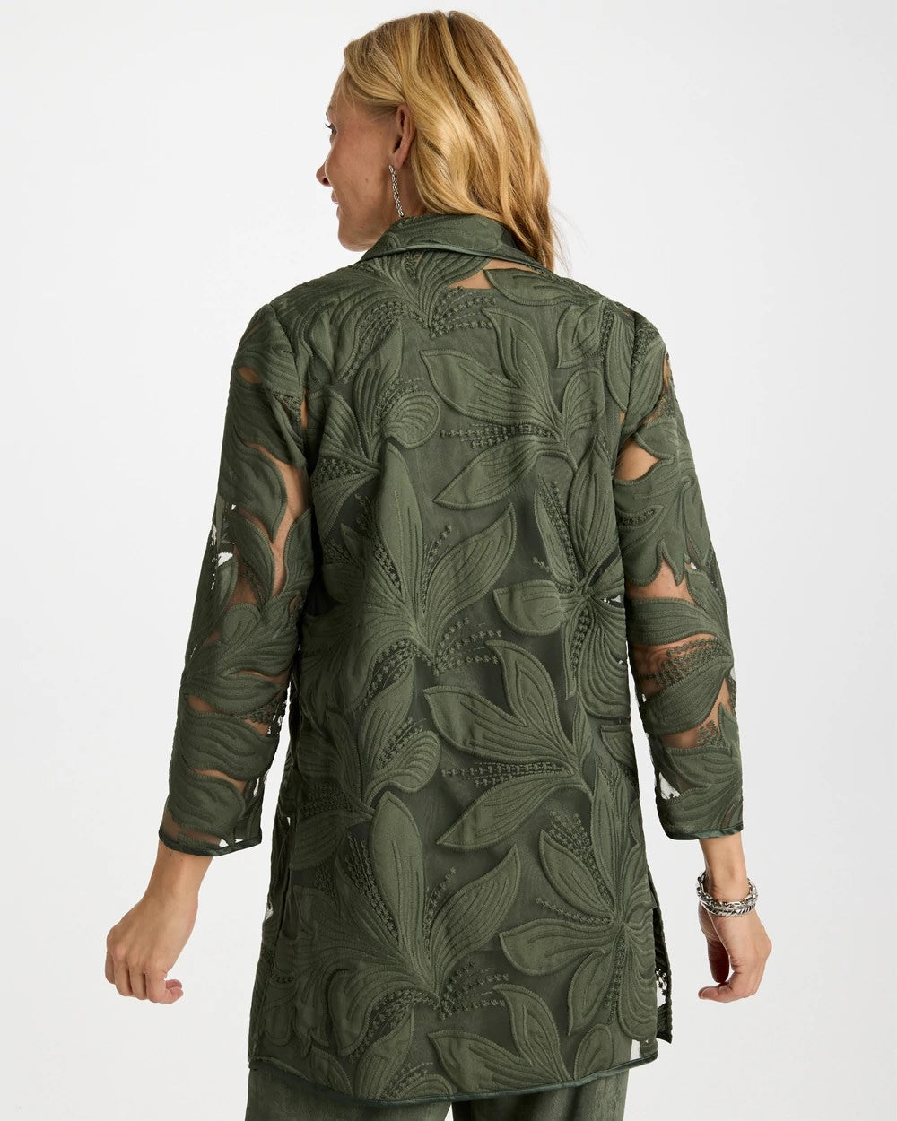 Chico's Travelers™ Collection Applique Embroidered Jacket