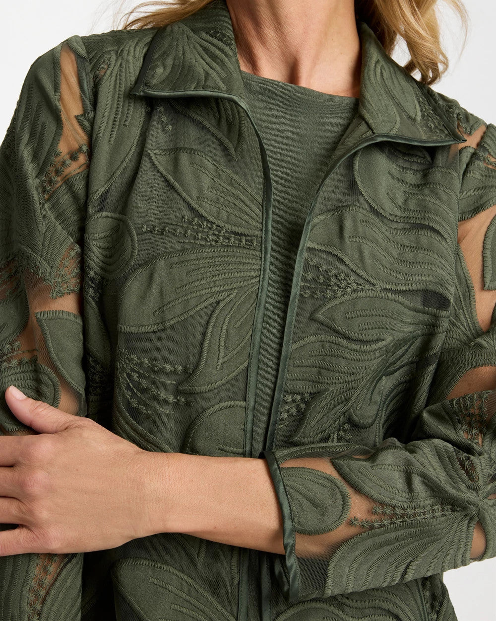 Chico's Travelers™ Collection Applique Embroidered Jacket