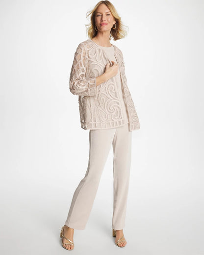 Chico's Travelers™ Short Embroidered Lace Jacket