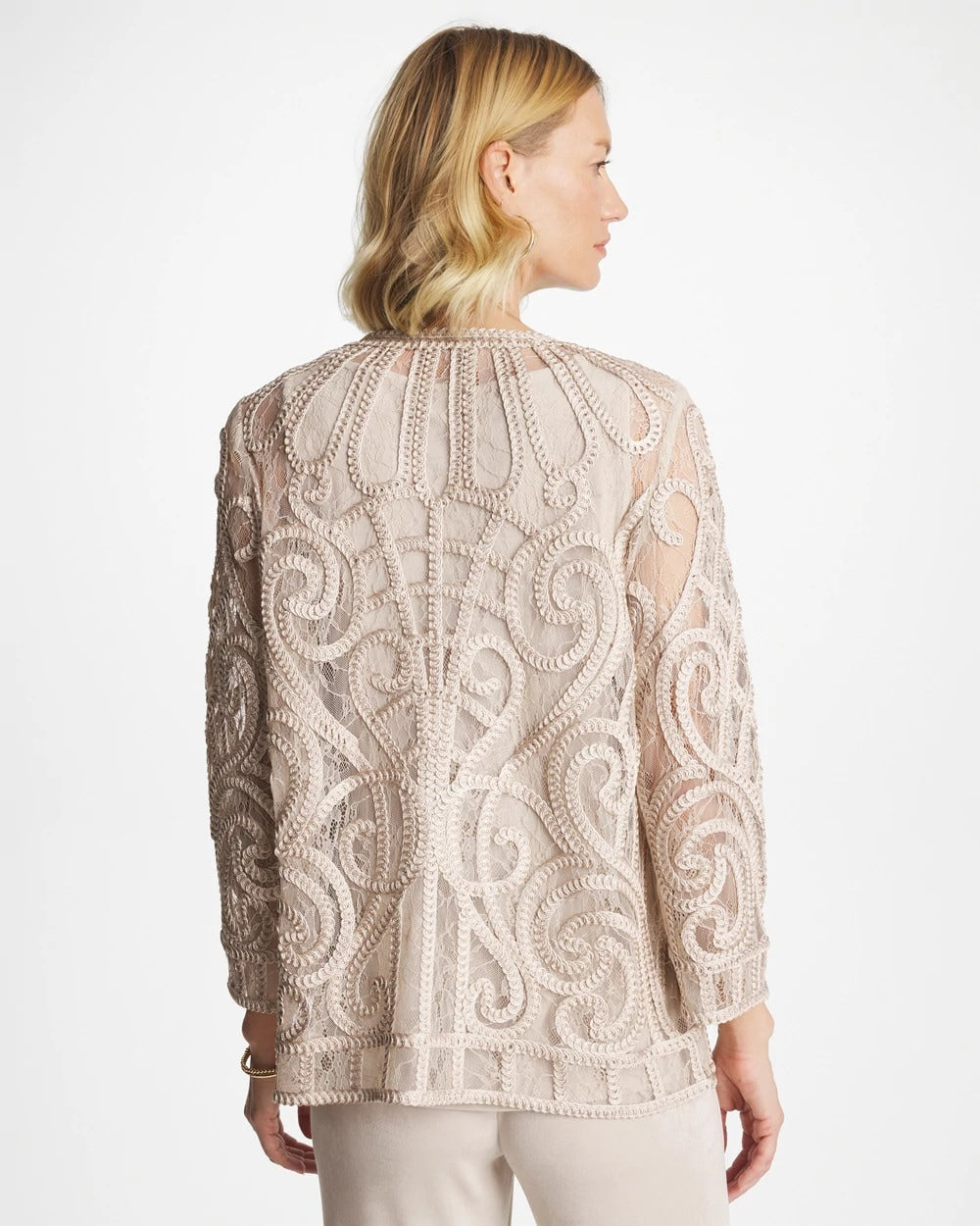 Chico's Travelers™ Short Embroidered Lace Jacket