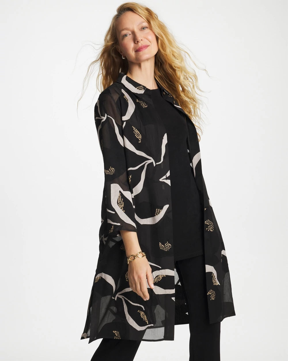 Chico's Travelers™ Collection Burnout Peace Lily Topper