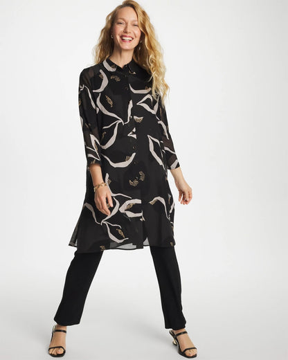 Chico's Travelers™ Collection Burnout Peace Lily Topper
