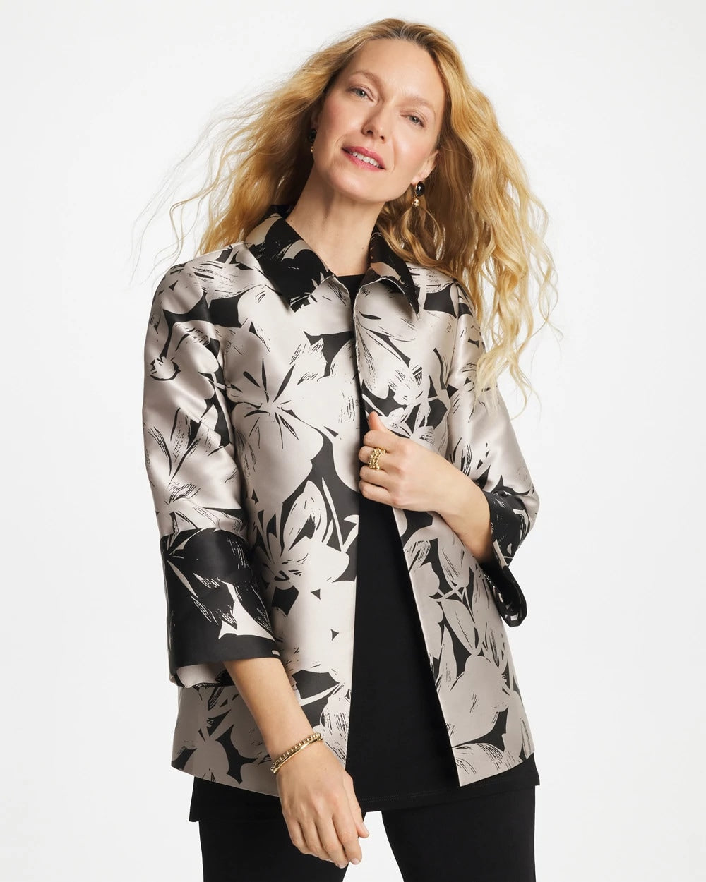 Chico's Travelers™ Collection Floral Jacquard Jacket