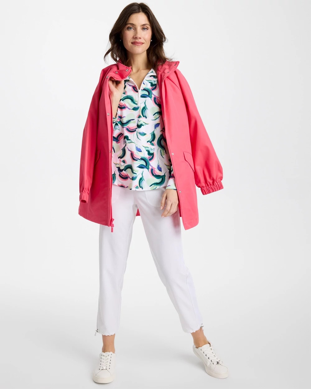 Chico's Zenergy® UPF Blooms Mock Zip Polo