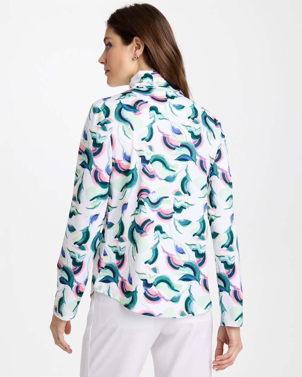 Chico's Zenergy® UPF Blooms Mock Zip Polo