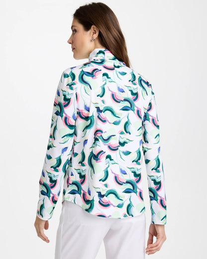 Chico's Zenergy® UPF Blooms Mock Zip Polo