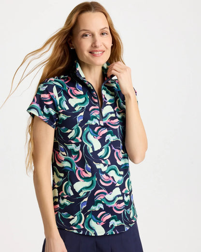 Chico's Zenergy® UPF Blooms Half Zip Polo
