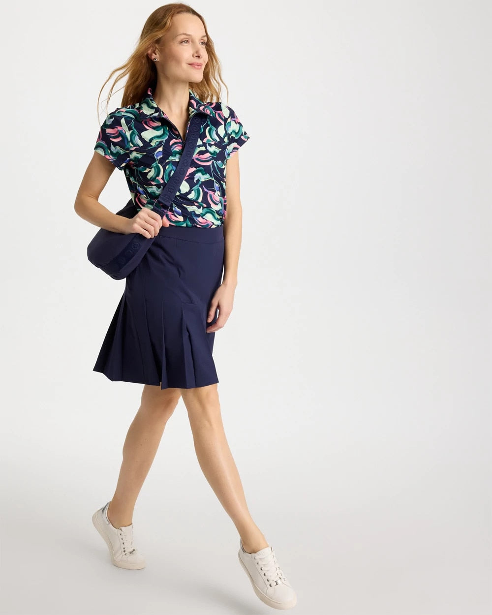Chico's Zenergy® UPF Blooms Half Zip Polo