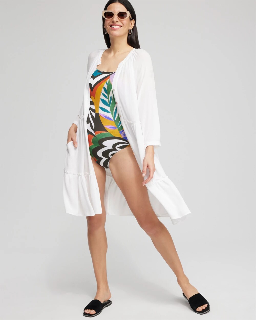 Chico's Button Front Swim Coverup