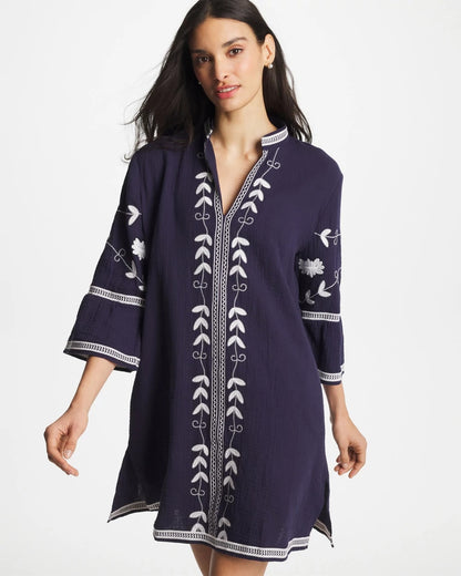 Chico's Woven Embroidered Swim Cover-Up