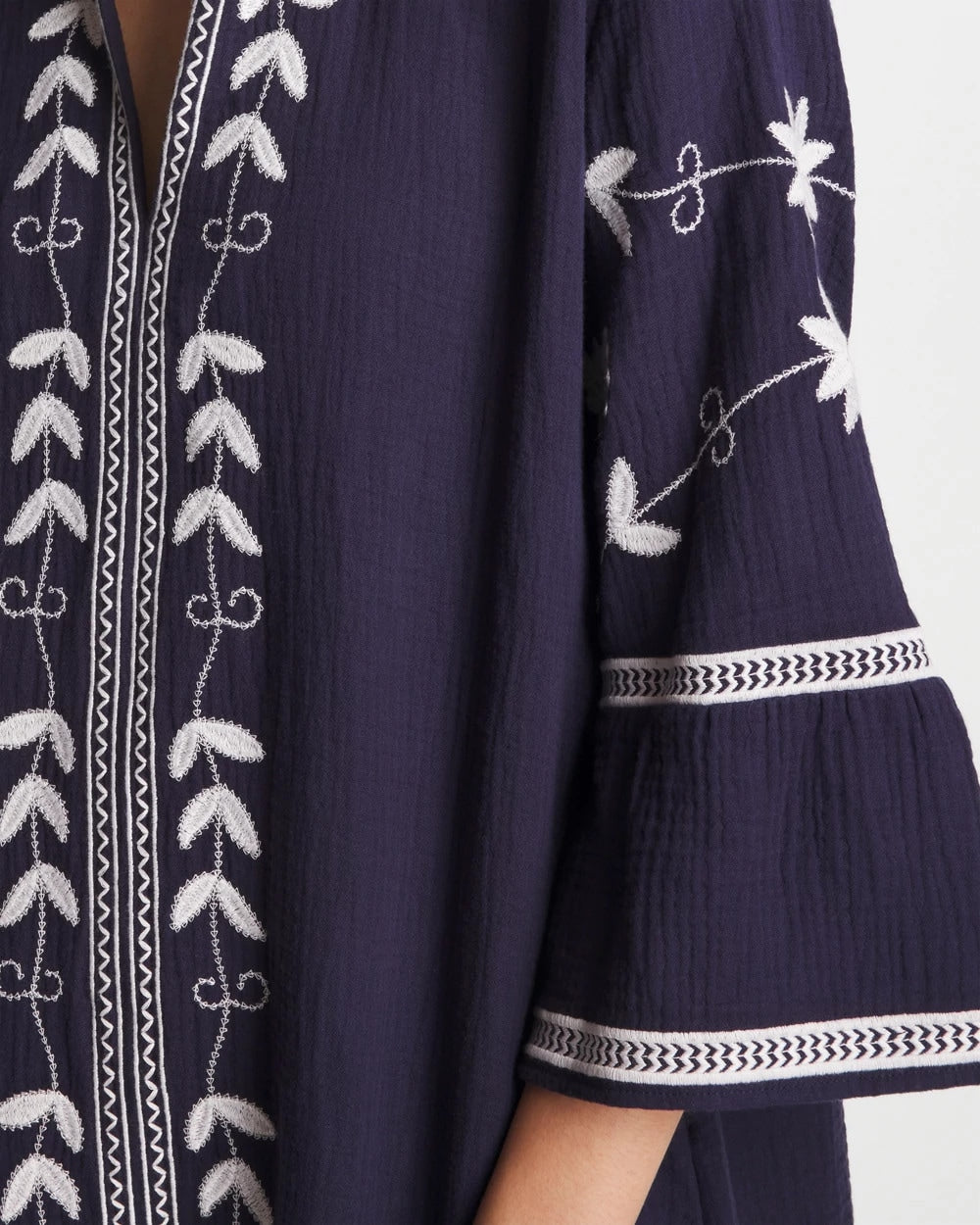 Chico's Woven Embroidered Swim Cover-Up