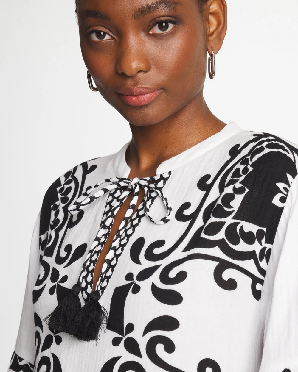 Chico's Woven Printed Swim Cover-Up Dress