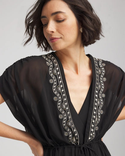 Chico's Miraclesuit® Beach Embroidered Long Kimono
