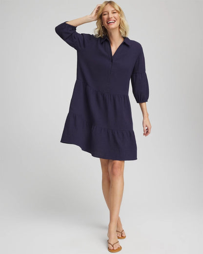 Chico's Woven Tiered Swim Cover-Up Dress