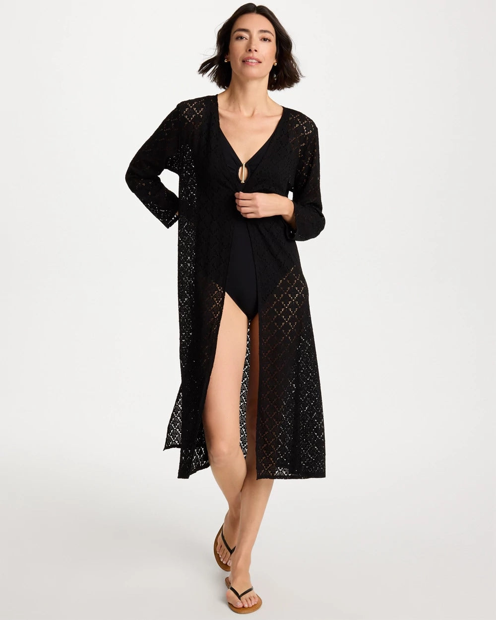 Chico's Long Knit Swim Cover-Up