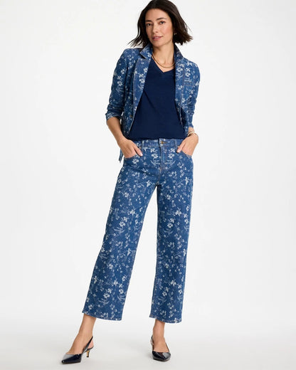 Chico's Girlfriend Wide Floral Crop Jean