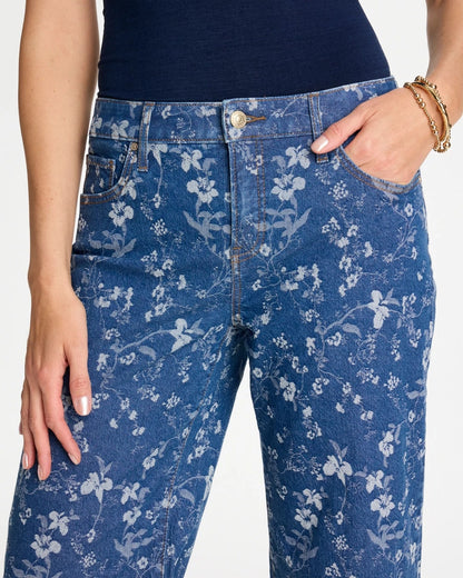 Chico's Girlfriend Wide Floral Crop Jean