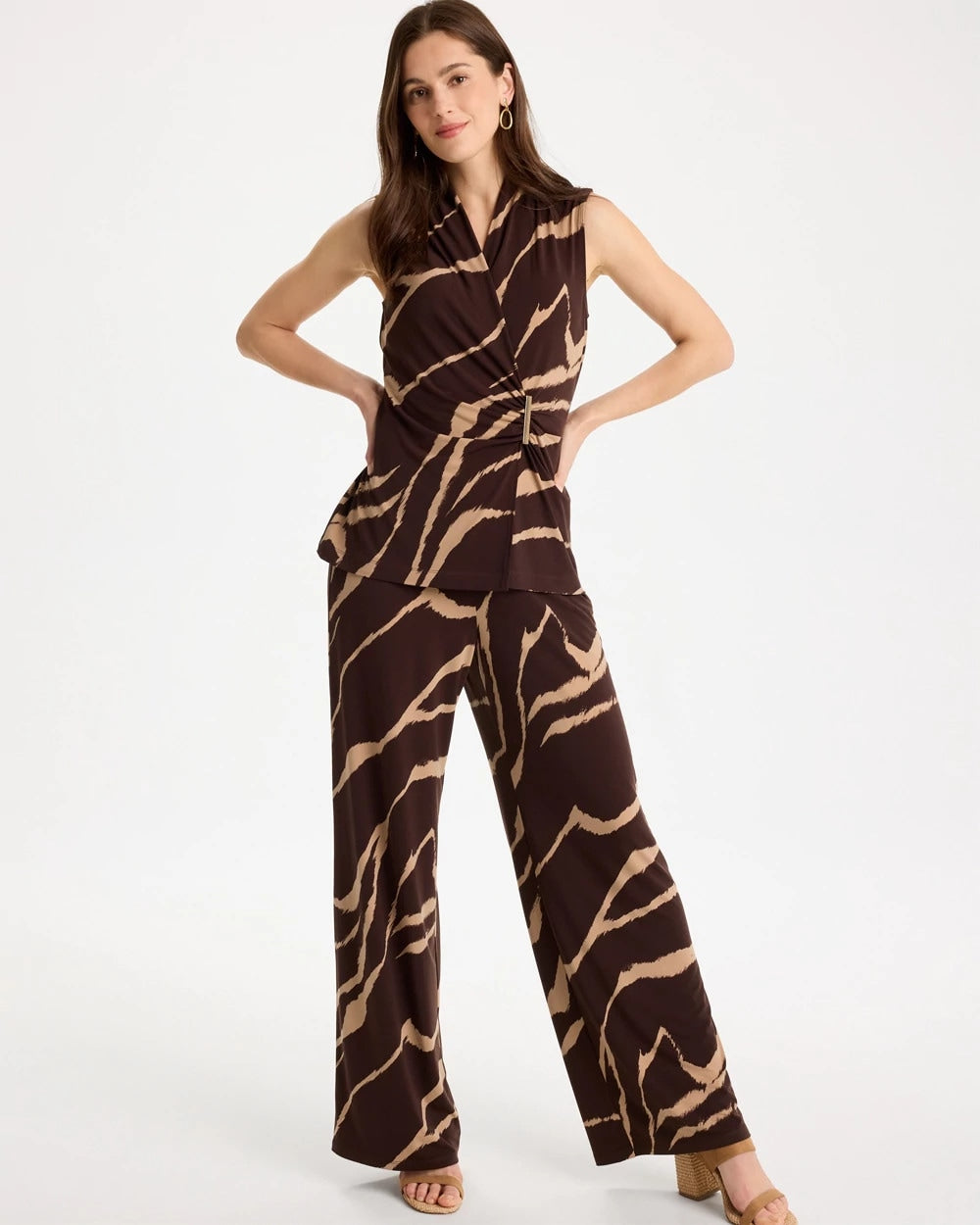 Chico's Travelers™ Zebra Knit Wrap Top