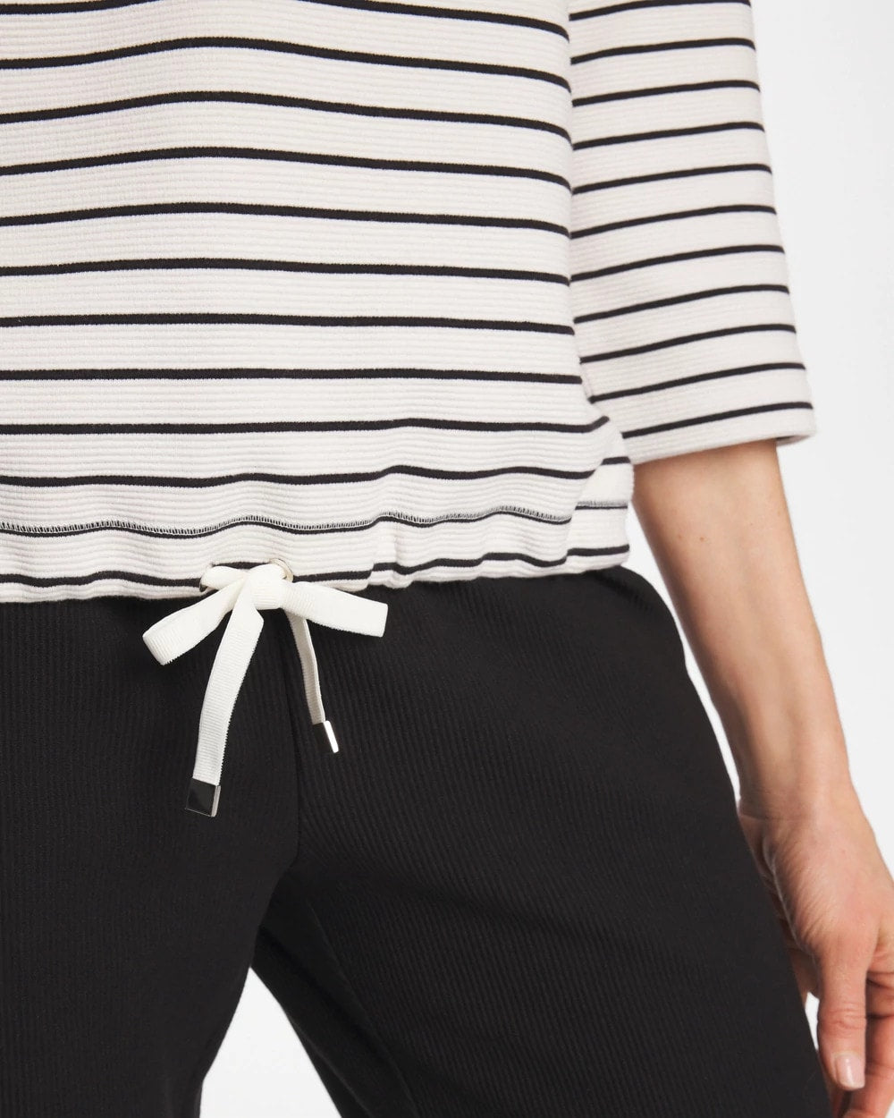Chico's Zenergy® Striped Ottoman Drawstring Top