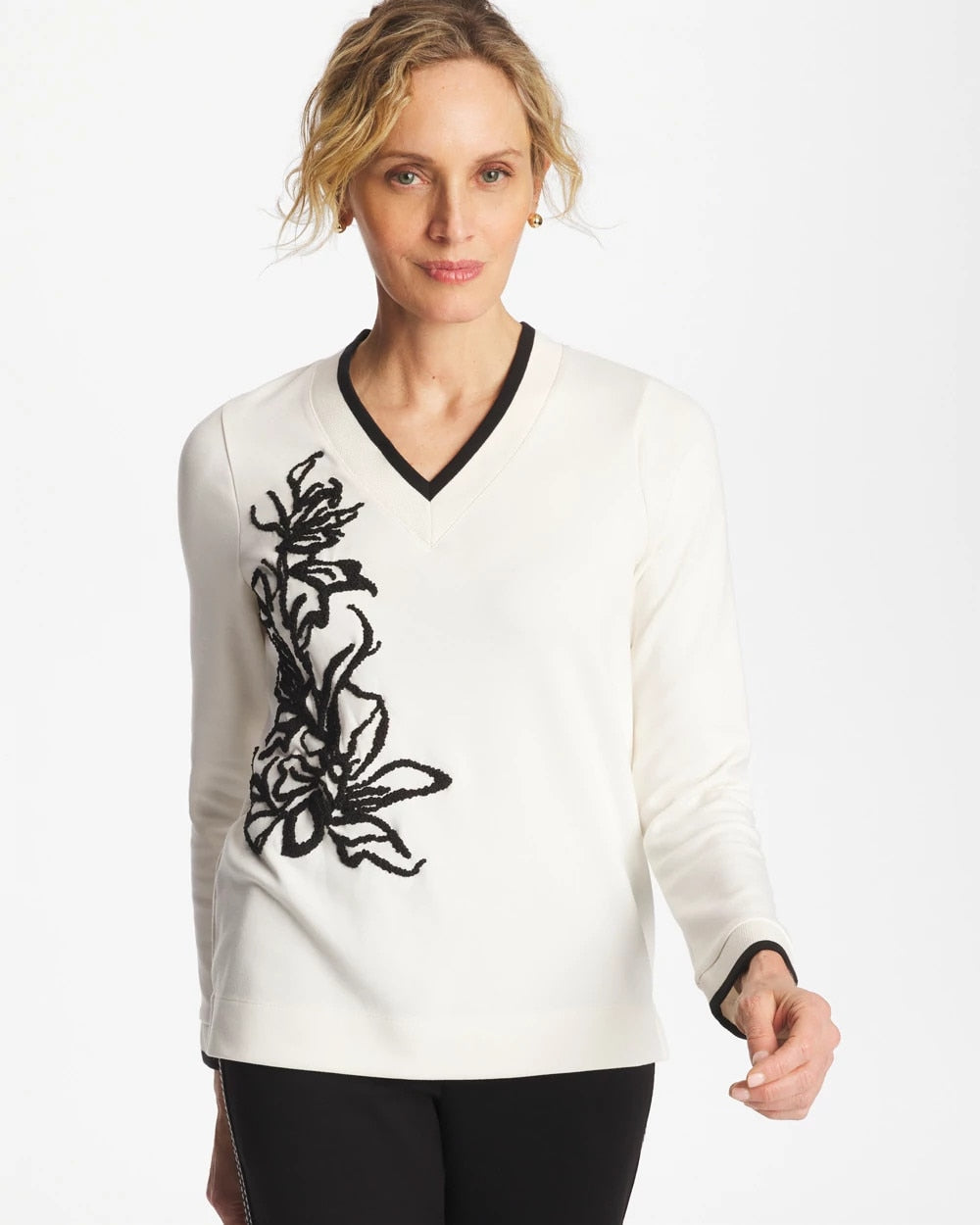 Chico's Zenergy® Double-Knit Applique Top