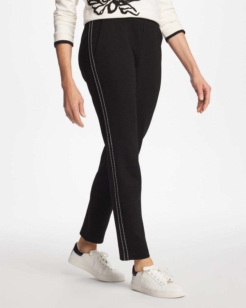 Chico's Zenergy® Double-Knit Pick Stitch Ankle Pants