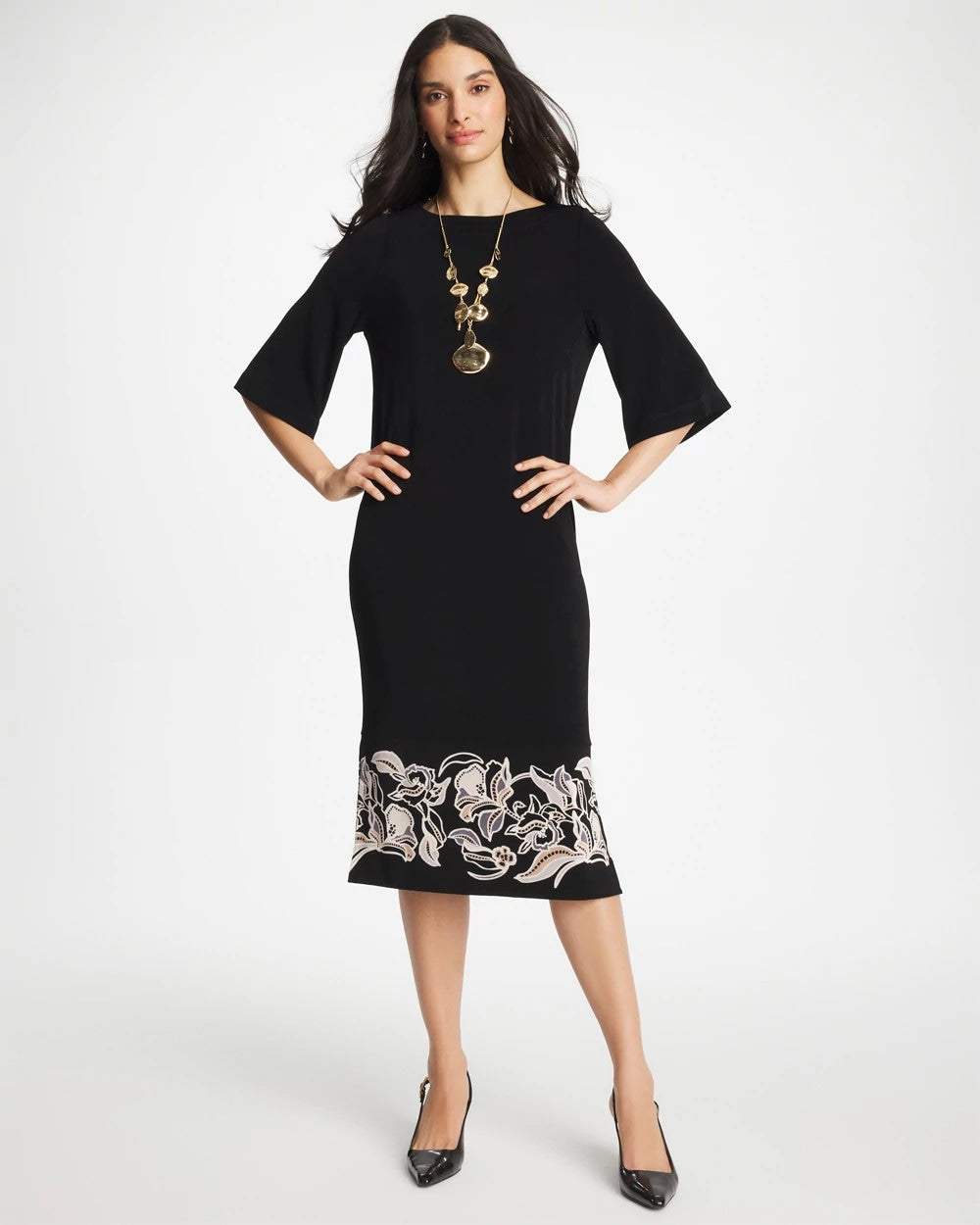 Chico's Travelers™ Border Kimono Sleeve Dress