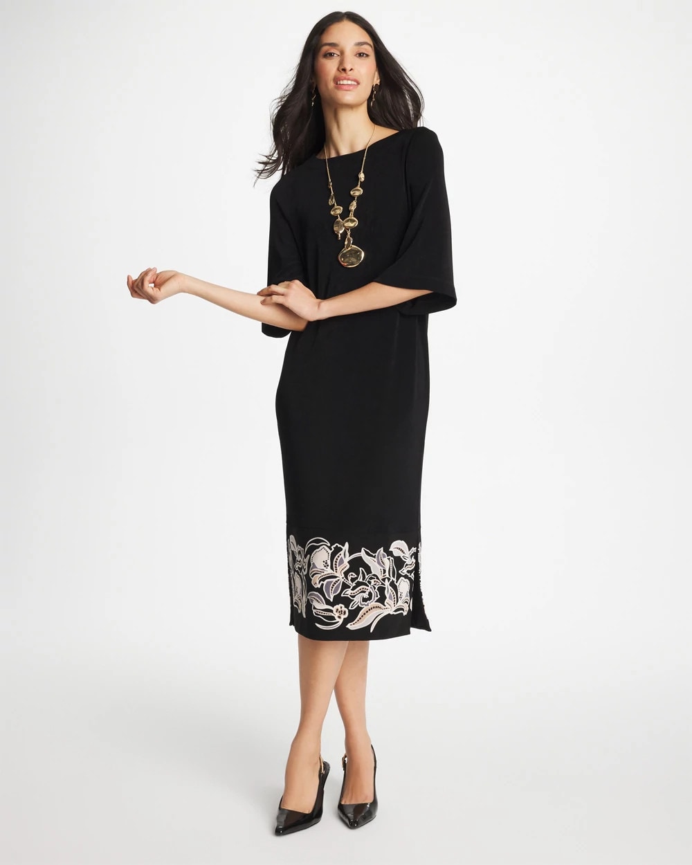Chico's Travelers™ Border Kimono Sleeve Dress