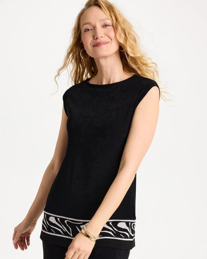 Chico's Travelers™ Abstract Zebra Trim Tunic