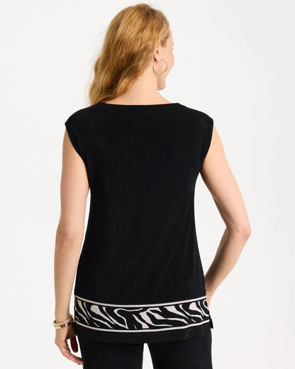 Chico's Travelers™ Abstract Zebra Trim Tunic