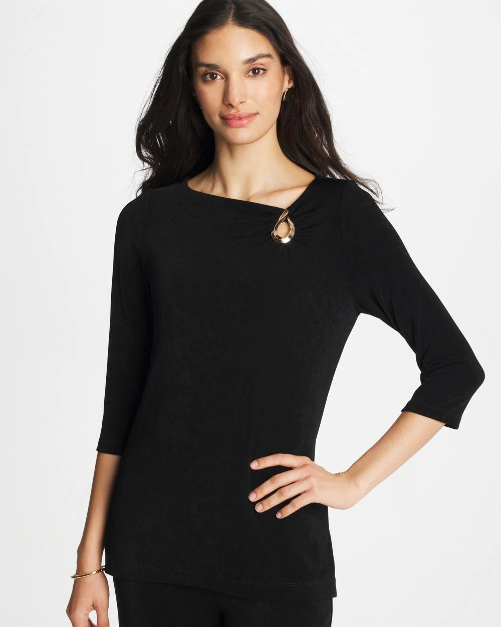 Chico's Travelers™ Hardware 3/4 Sleeve Tunic