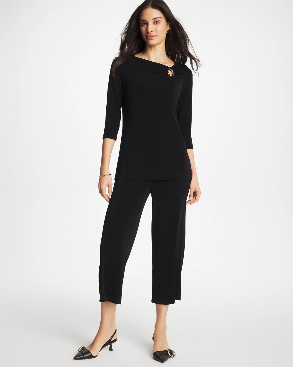 Chico's Travelers™ Hardware 3/4 Sleeve Tunic